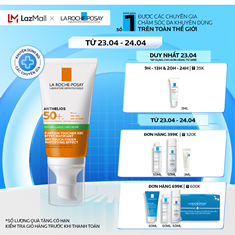 Kem chống nắng giúp kiểm soát bóng nhờn & bảo vệ da trước tia UVB UVA SPF 50+ La Roche-Posay Anthelios Dry Touch 50ml
